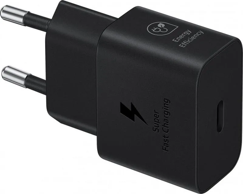 Мережевий зарядний пристрій Samsung EP-T2510XBEGEU Black, 25W + кабель USB Type-C - зображення 1