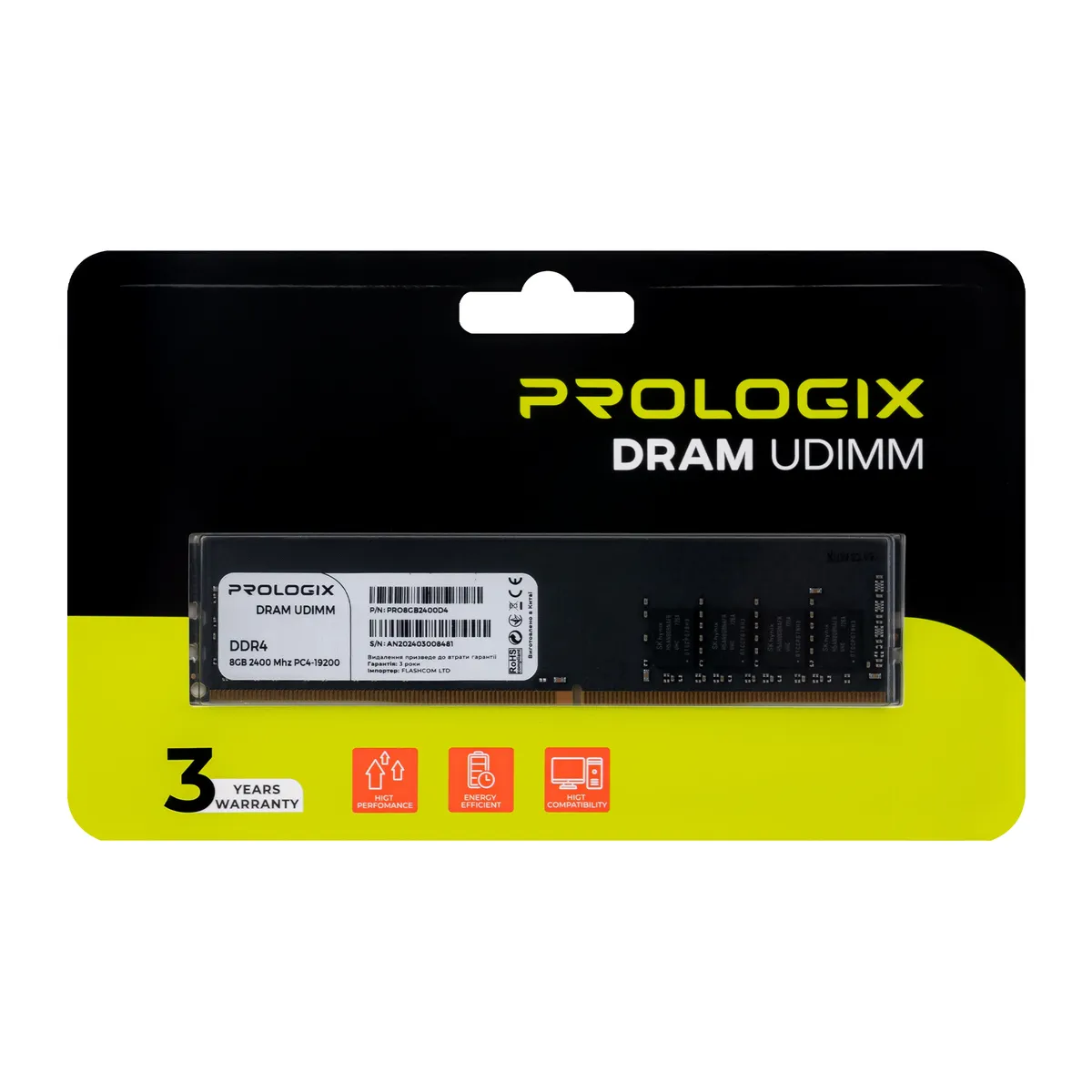 Модуль пам`ятi DDR4 8GB/2400 Prologix (PRO8GB2400D4) - мініатюра 4