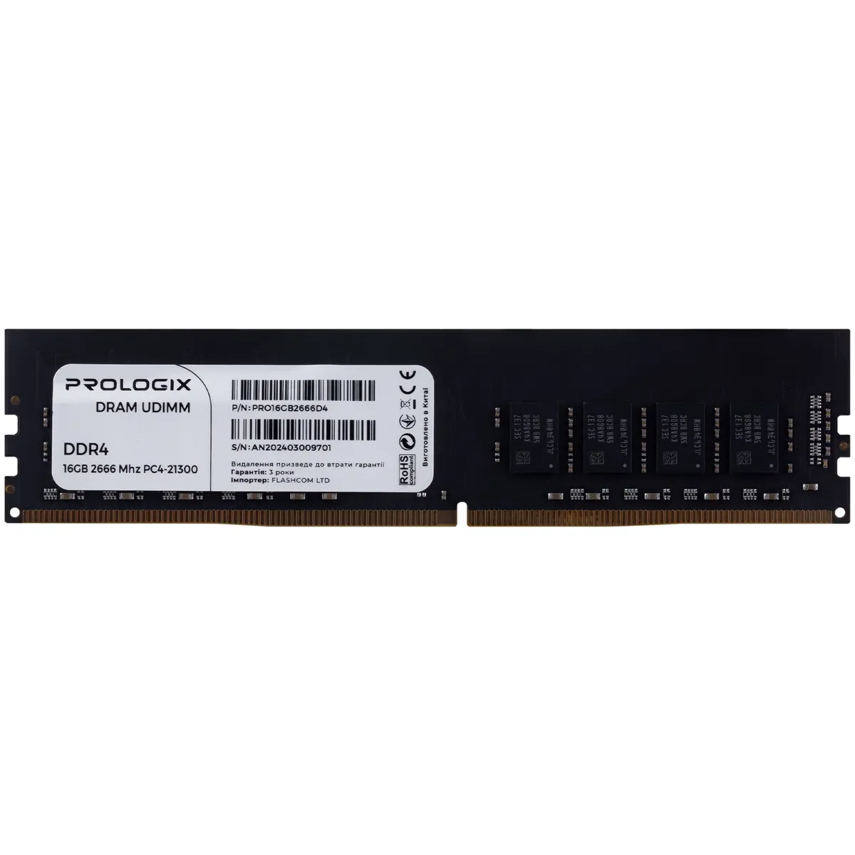 Модуль пам`ятi DDR4 16GB/2666 Prologix (PRO16GB2666D4) - мініатюра 6