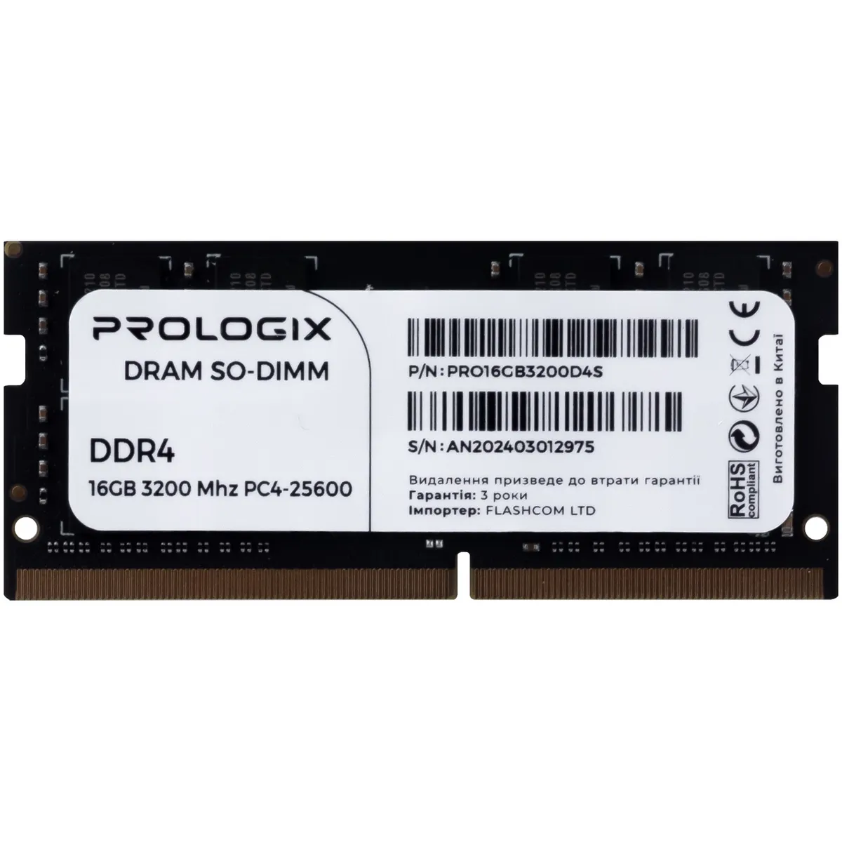 Модуль пам`ятi SO-DIMM DDR4 16GB/3200 Prologix (PRO16GB3200D4S) - мініатюра 6