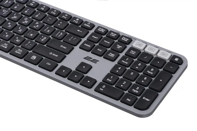 Клавіатура бездротова 2E KS240 WL BT Gray (2E-KS240WG_UA) - мініатюра 7