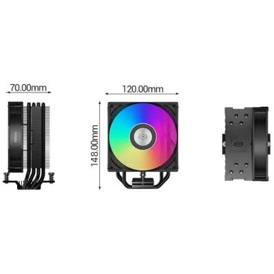 Кулер процесорний PCCOOLER RT400 ARGB BK - мініатюра 8