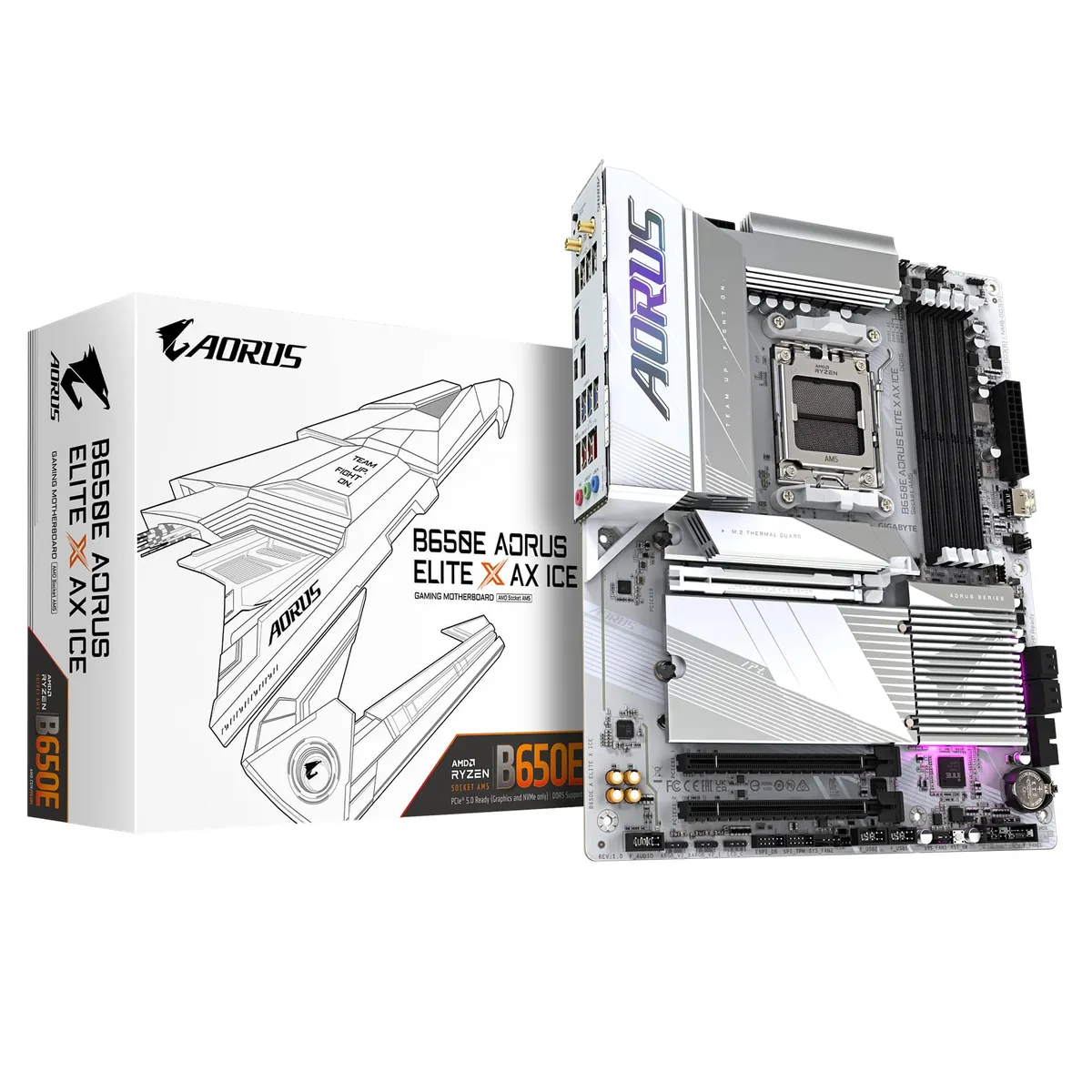 Материнська плата Gigabyte B650E Aorus Elite X AX Ice Socket AM5 - зображення 1