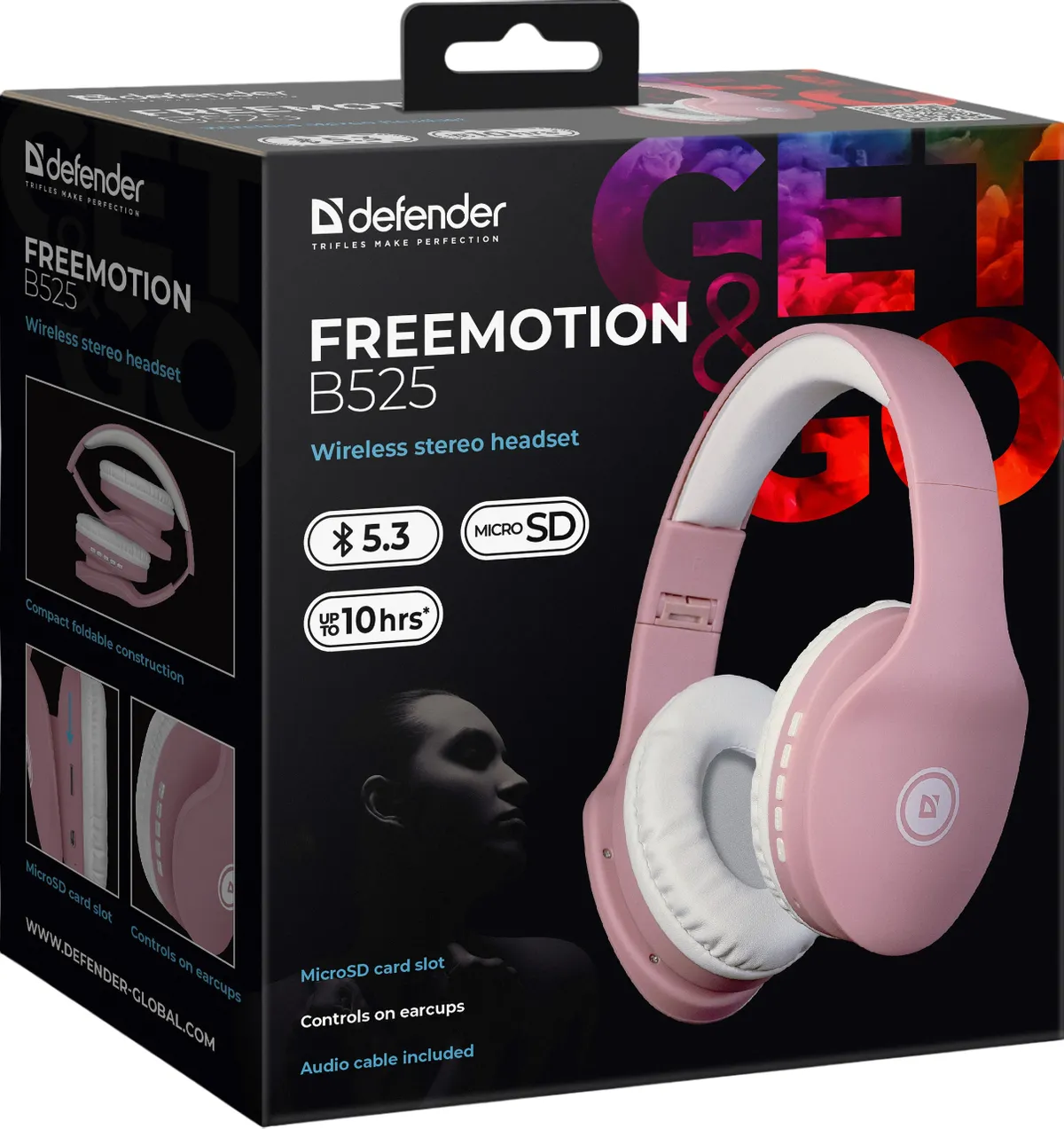 Bluetooth-гарнітура Defender FreeMotion B525 White/Pink (63528) - мініатюра 6