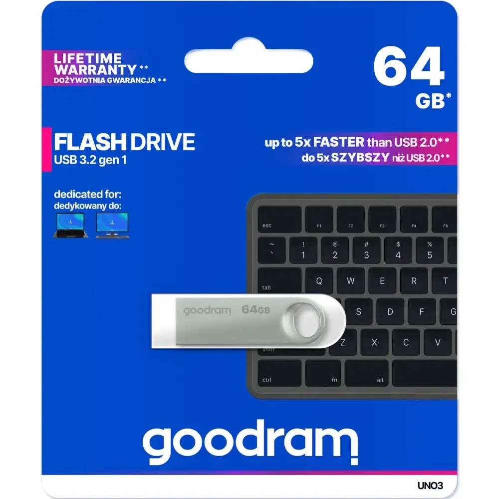 Флеш-накопичувач USB3.2 64GB Goodram UNO3 (UNO3-0640S0R11) - мініатюра 4