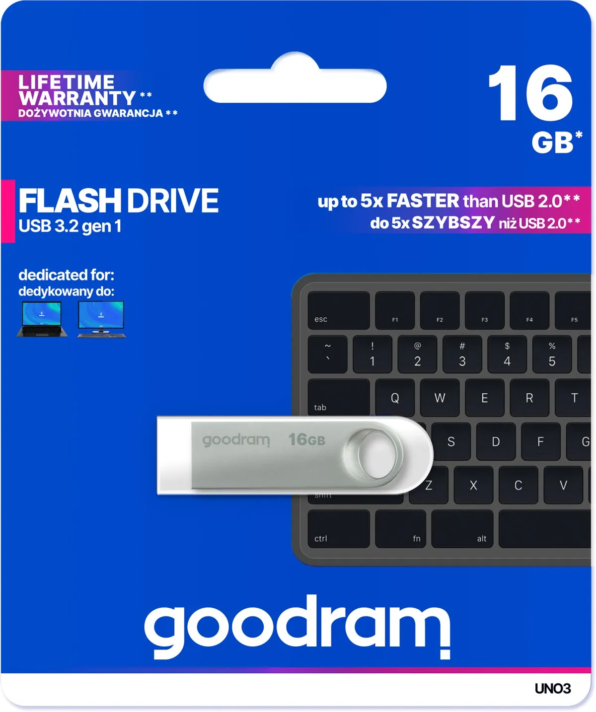 Флеш-накопичувач USB3.2 16GB Goodram UNO3 (UNO3-0160S0R11) - мініатюра 4