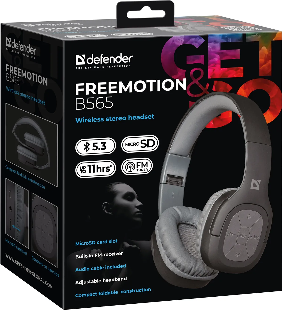 Bluetooth-гарнітура Defender FreeMotion B565 Black (63565) - мініатюра 2