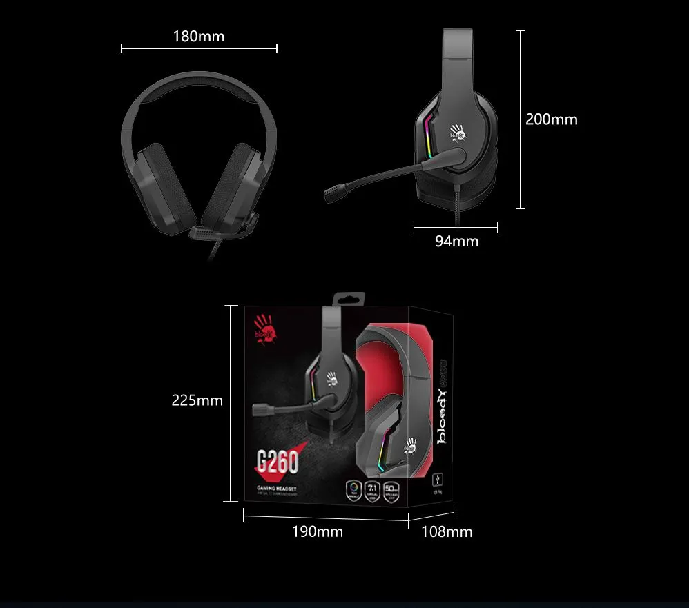 Гарнітура Bloody G260 Black - мініатюра 3