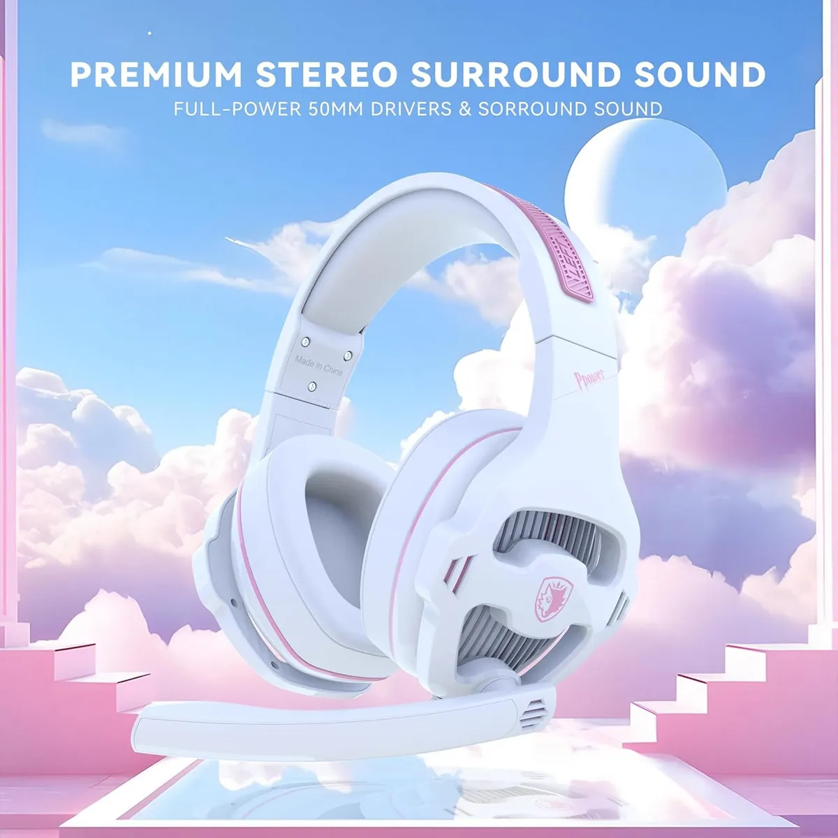 Гарнітура Sades SA-726 Ppower White/Pink (sa726wpj) - мініатюра 12