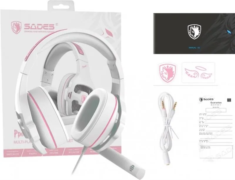 Гарнітура Sades SA-726 Ppower White/Pink (sa726wpj) - мініатюра 7