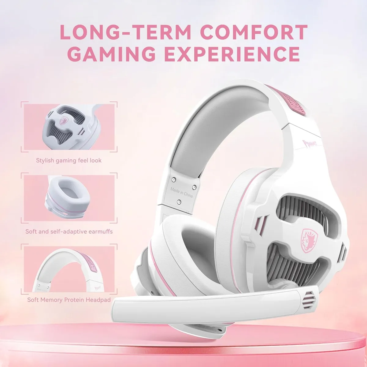 Гарнітура Sades SA-726 Ppower White/Pink (sa726wpj) - мініатюра 8