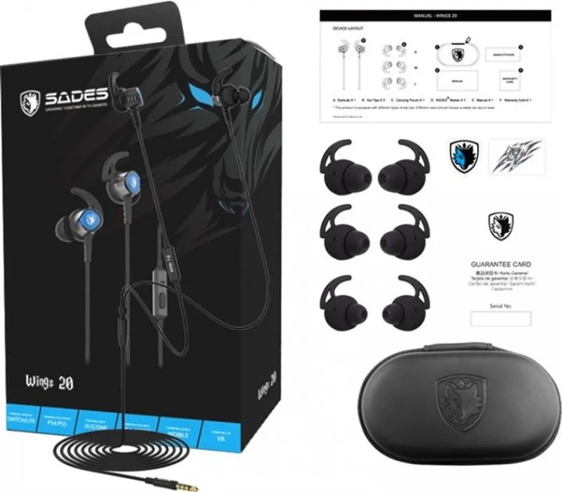 Гарнітура Sades SA-606 Wings 20 Black/Blue (sa606blj) - мініатюра 9