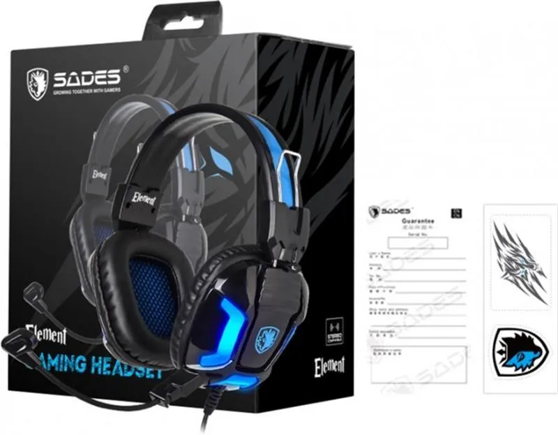 Гарнітура Sades SA-702 Element Black/Blue (sa702bl) - мініатюра 8