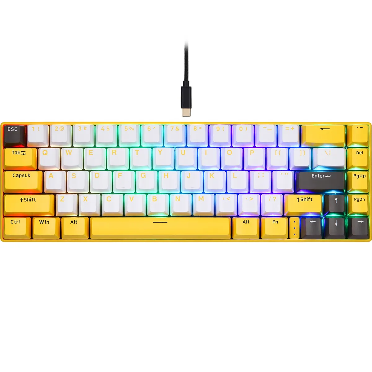 Клавіатура бездротова Motospeed BK67 Longhua Blue Yellow (mtbk67ymb) - зображення 1