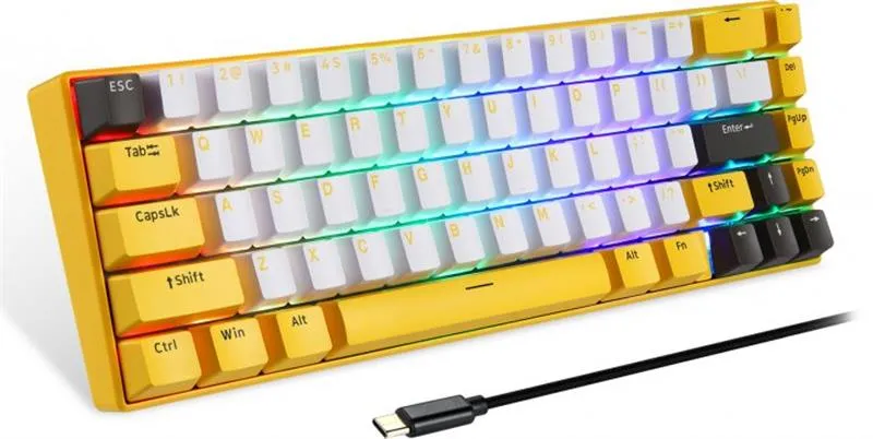 Клавіатура бездротова Motospeed BK67 Longhua Blue Yellow (mtbk67ymb) - мініатюра 2