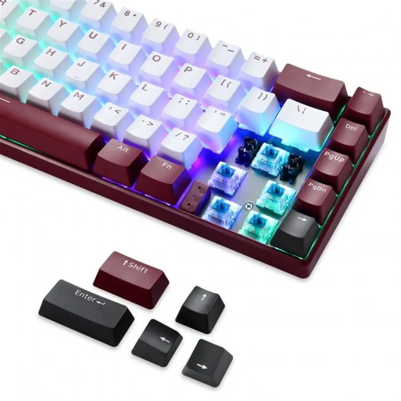 Клавіатура бездротова Motospeed BK67 Longhua Blue Red (mtbk67rmb) - мініатюра 3