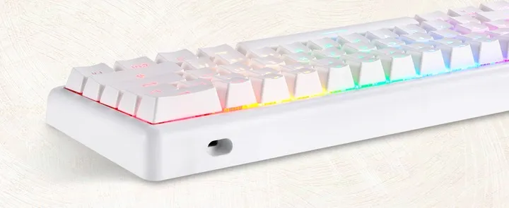 Клавіатура бездротова Motospeed SK66 Gateron Blue Hot Swap White (mtsk66wmb) - мініатюра 4