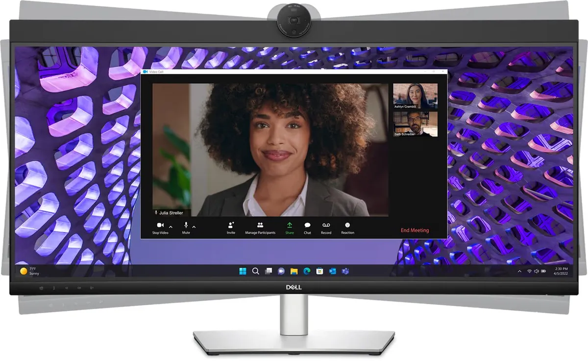 Монітор Dell 34" P3424WEB (210-BFOB) IPS Black/Silver Curved - мініатюра 2