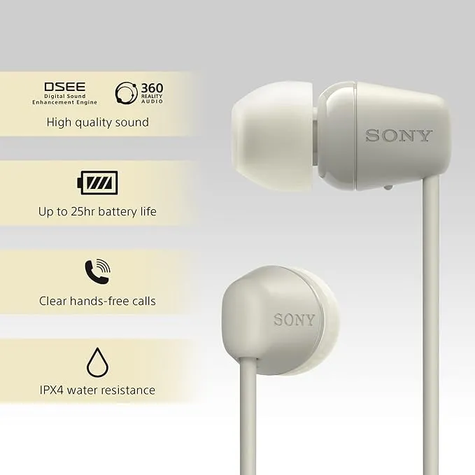 Bluetooth-гарнітура Sony WI-C100 Beige (WIC100C.CE7) - мініатюра 7