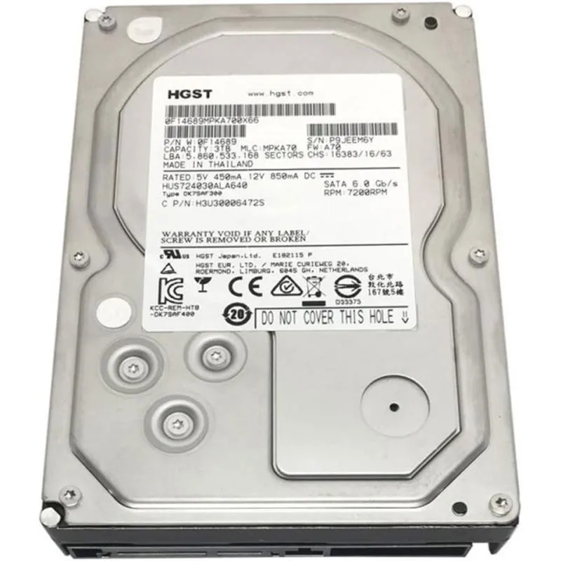 Накопичувач HDD SATA 3.0TB Hitachi Ultrastar 7K4000 7200rpm 64MB (HUS724030ALA640) Refurbished - зображення 1