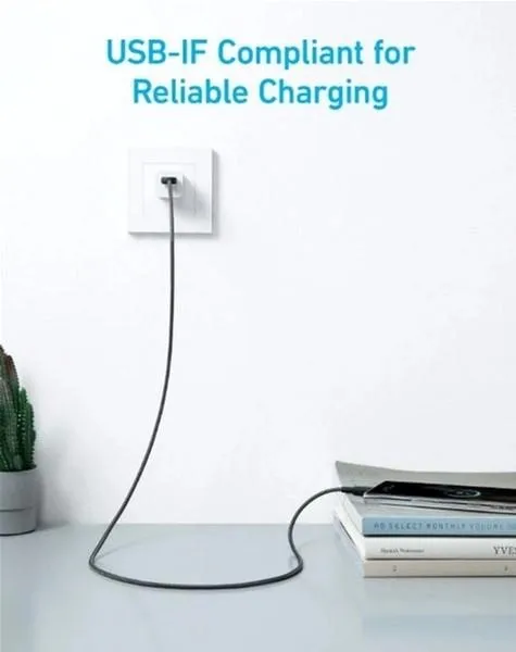 Кабель Anker 322 USB-A - USB-C, 0.9 м, Black (A81H5G11) - мініатюра 3