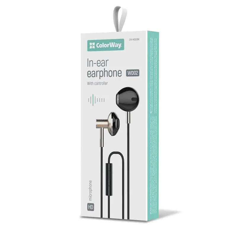 Гарнітура СolorWay Slim 3.5 mm Wired Earphone Blast 2 Black (CW-WD02BK) - мініатюра 7