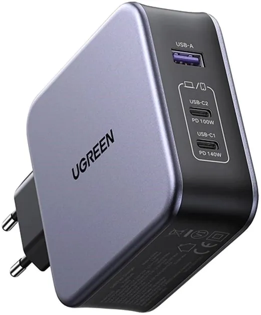 Зарядний пристрій Ugreen CD289 GaN 140W Gray + кабель Type-C 1.5 м (90549) - мініатюра 2