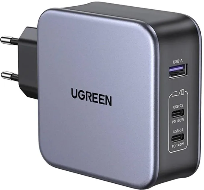 Зарядний пристрій Ugreen CD289 GaN 140W Gray + кабель Type-C 1.5 м (90549) - мініатюра 3
