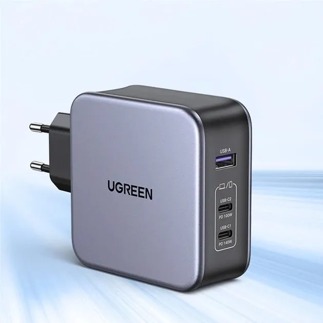 Зарядний пристрій Ugreen CD289 GaN 140W Gray + кабель Type-C 1.5 м (90549) - мініатюра 6