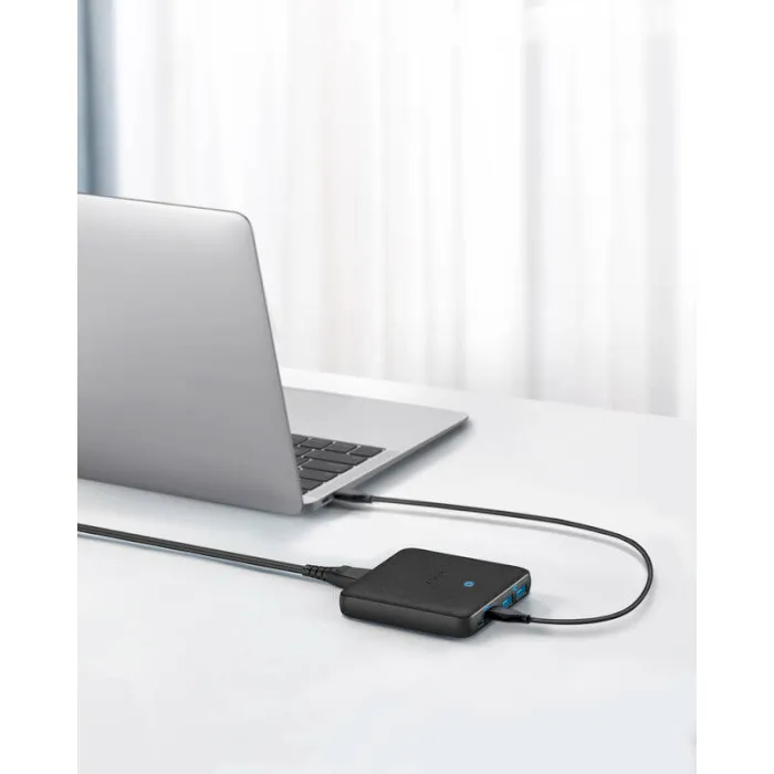 Мережевий зарядний пристрій Anker PowerPort 543 Atom III Slim Black, 45W USB Type-C + 20 W USB (A2046G12) - мініатюра 4