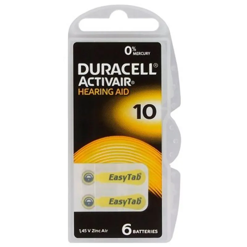 Батарейка Duracell Activair 10 BL 6 шт (для слухових апаратів) - зображення 1