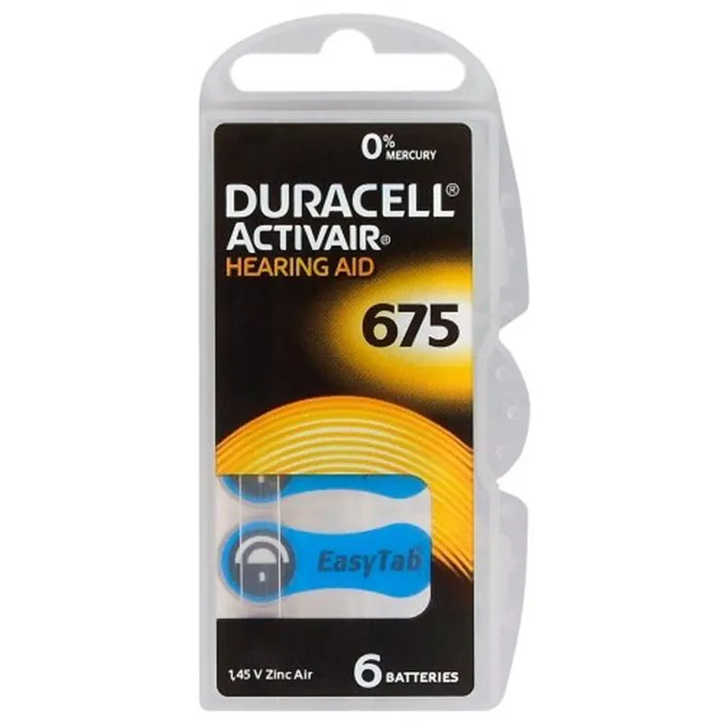 Батарейка Duracell Activair 675 BL 6 шт (для слухових апаратів) - зображення 1