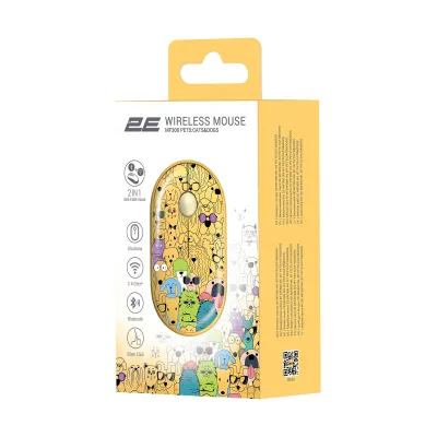 Миша 2E MF300 PETS:CATS&amp;DOGS Silent WL BT, жовтий - мініатюра 6