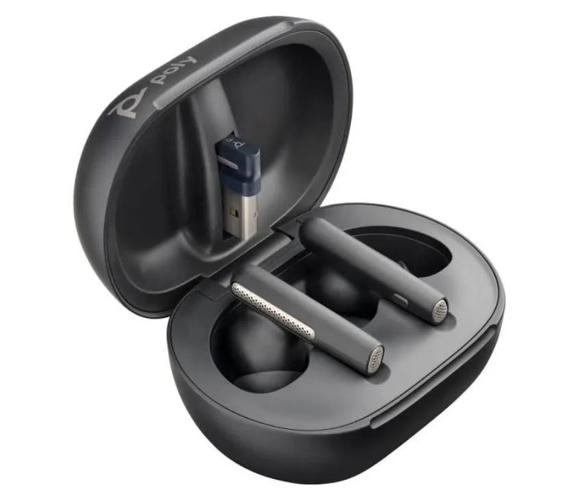 Bluetooth-гарнітура Poly Voyager Free 60+ Earbuds + BT700A + TSCHC Black (7Y8G3AA) - мініатюра 2