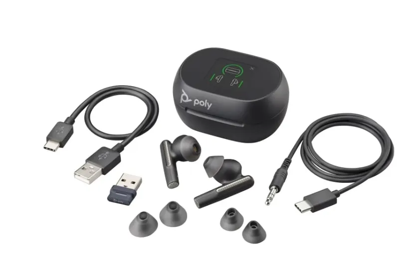 Bluetooth-гарнітура Poly Voyager Free 60+ Earbuds + BT700A + TSCHC Black (7Y8G3AA) - мініатюра 8