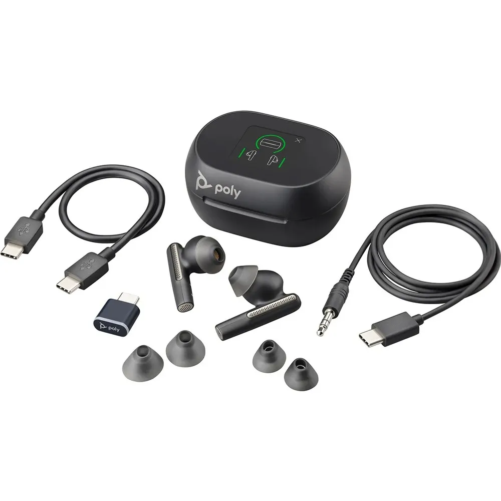 Bluetooth-гарнітура Poly Voyager Free 60+ Earbuds + BT700C + TSCHC Black (7Y8G4AA) - мініатюра 6