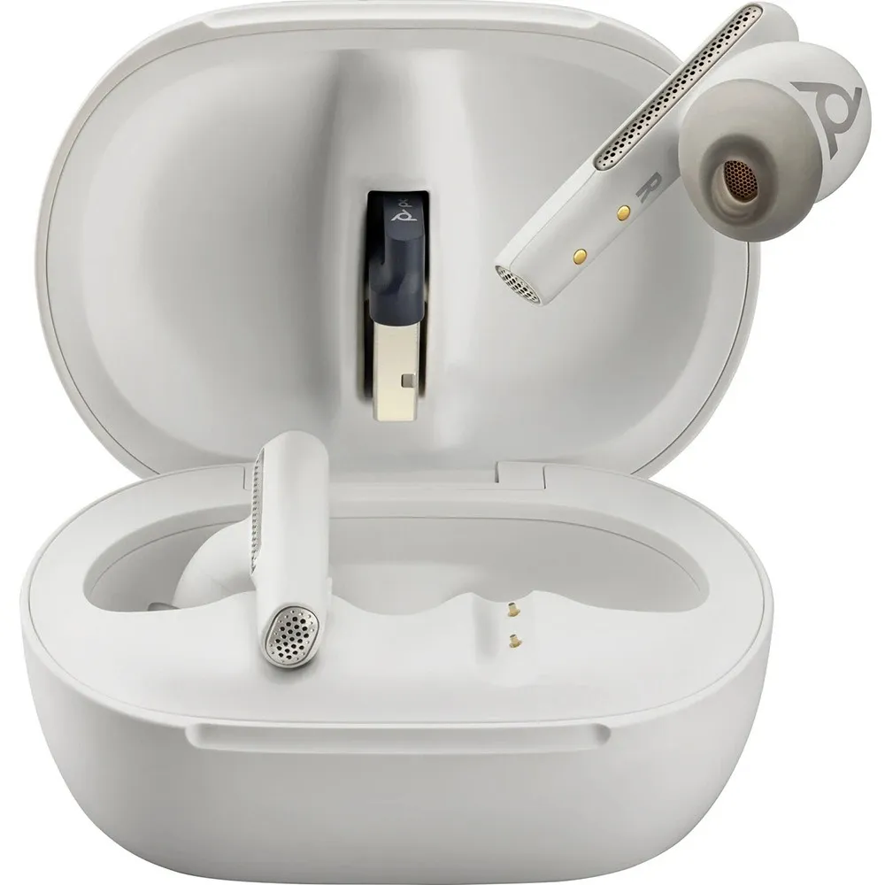 Bluetooth-гарнітура Poly Voyager Free 60+ Earbuds + BT700A + TSCHC White (7Y8G5AA) - мініатюра 5