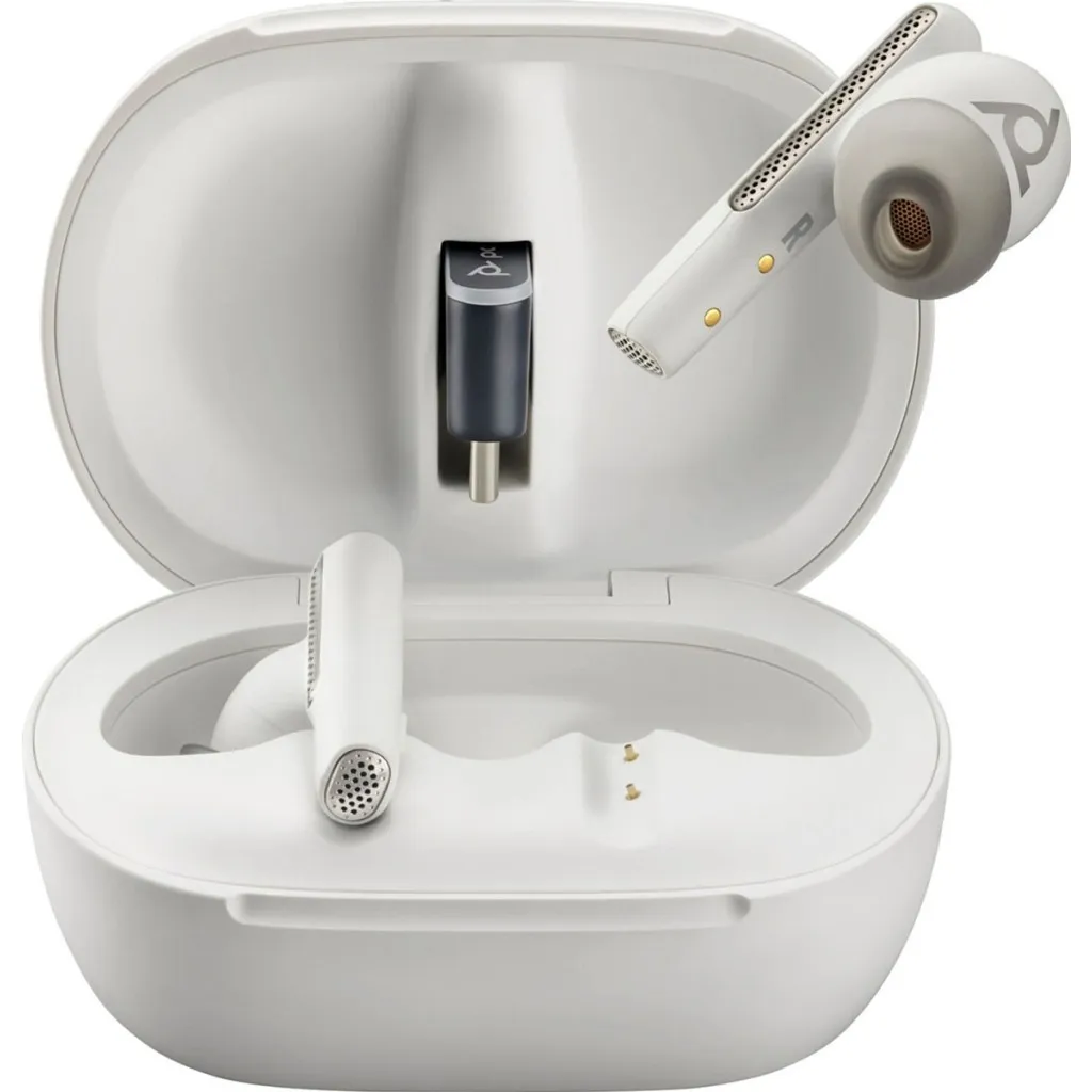 Bluetooth-гарнітура Poly Voyager Free 60+ Earbuds + BT700C + TSCHC White (7Y8G6AA) - мініатюра 6