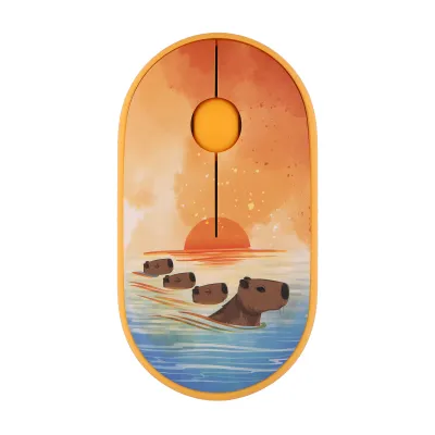Миша бездротова 2E MF300 Capybara Sunset Silent WL BT Yellow (2E-MF300WCAPIBARAYW) - мініатюра 2