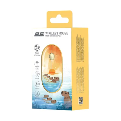 Миша бездротова 2E MF300 Capybara Sunset Silent WL BT Yellow (2E-MF300WCAPIBARAYW) - мініатюра 6