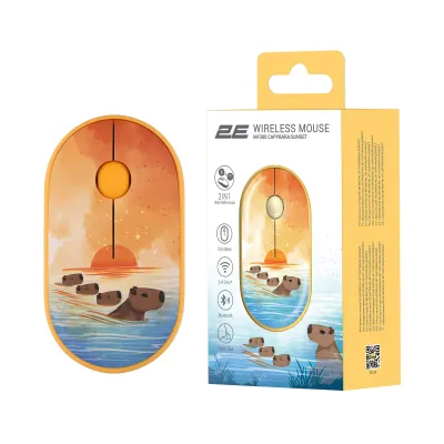 Миша бездротова 2E MF300 Capybara Sunset Silent WL BT Yellow (2E-MF300WCAPIBARAYW) - мініатюра 7
