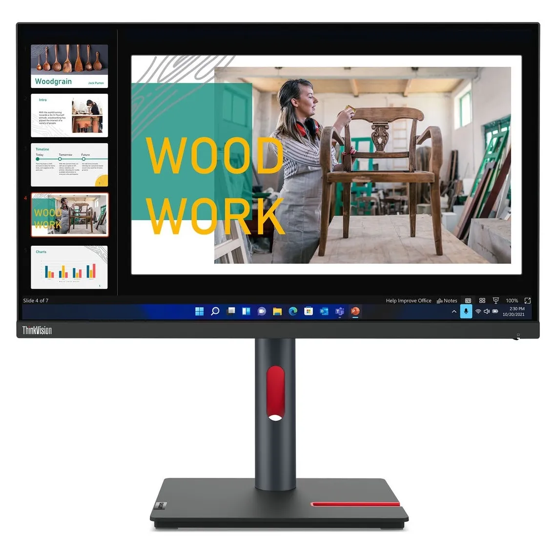 Монiтор Lenovo 23.8" P24q-30 (63B4GAT6UA) IPS Black - зображення 1