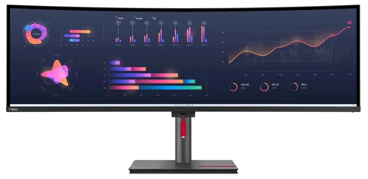 Монiтор Lenovo 49" P49w-30 (63DBZAT1EU) IPS Black - зображення 1