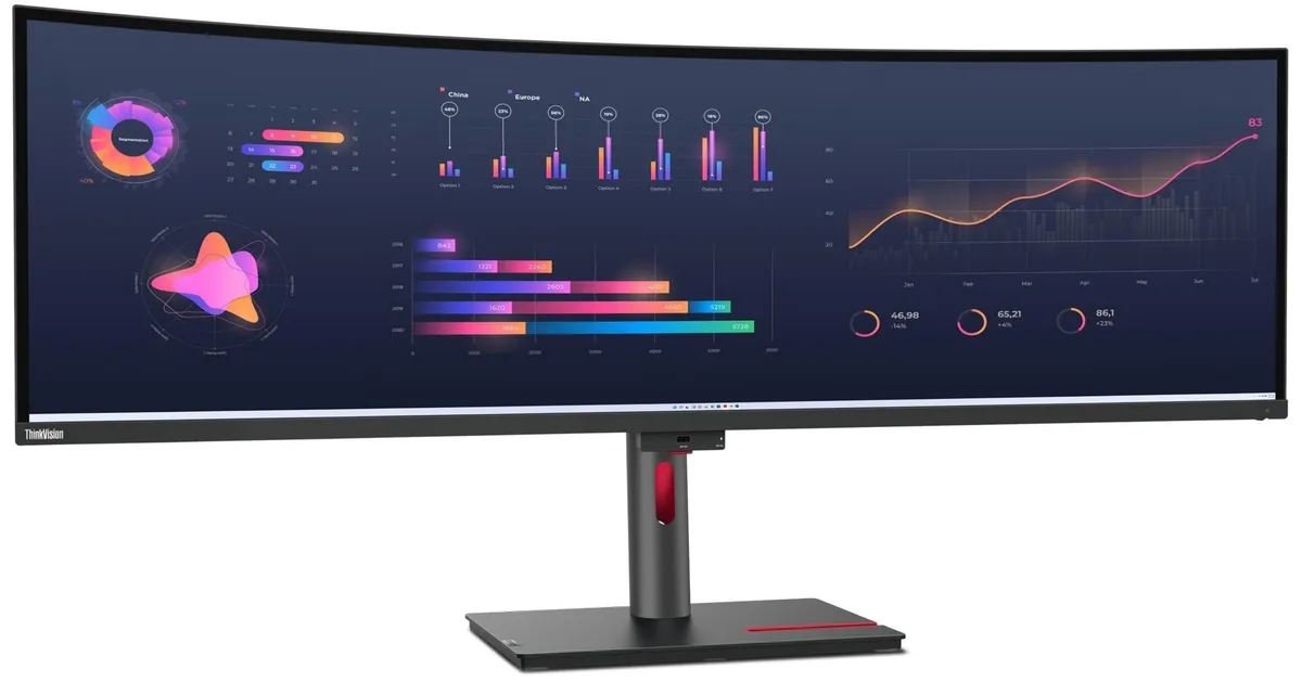 Монiтор Lenovo 49" P49w-30 (63DBZAT1EU) IPS Black - мініатюра 3