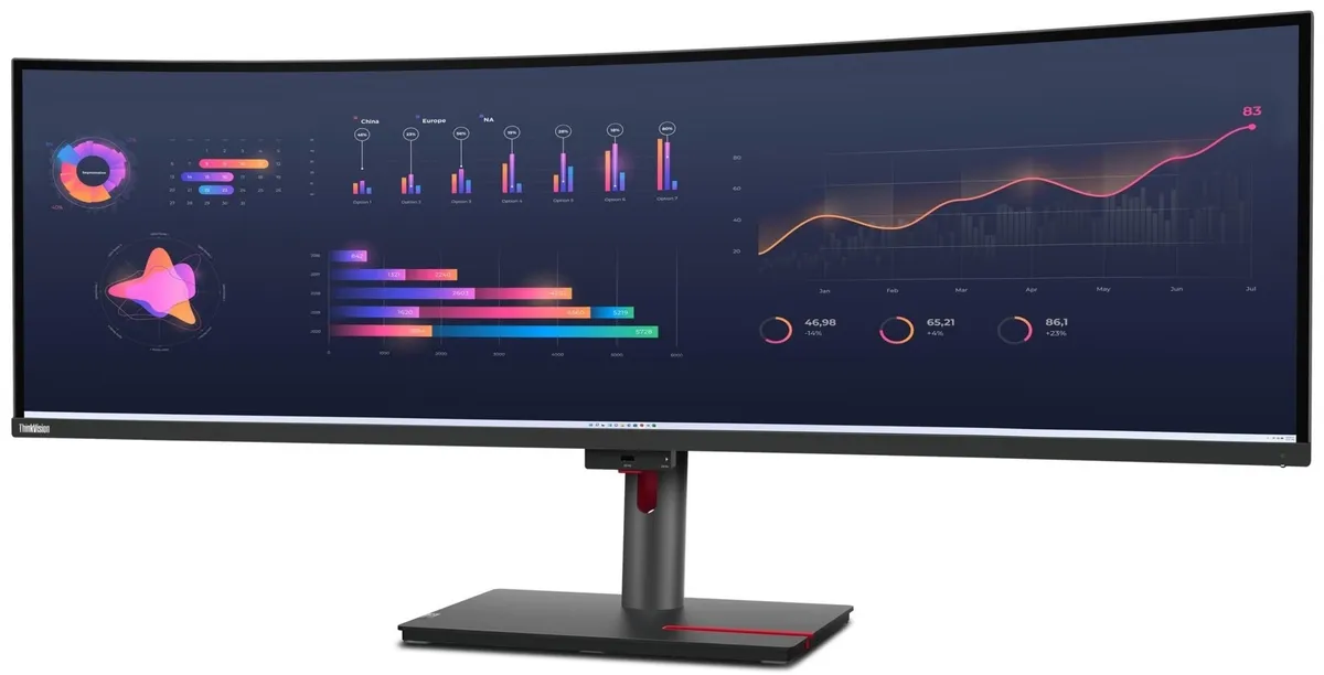 Монiтор Lenovo 49" P49w-30 (63DBZAT1EU) IPS Black - мініатюра 5