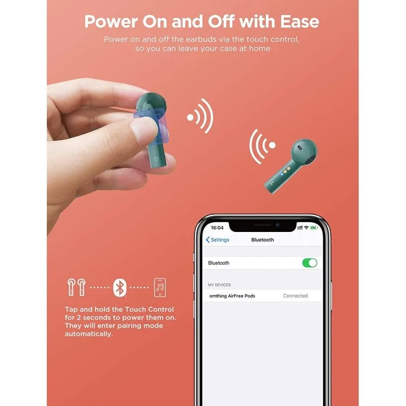 Bluetooth-гарнітура Omthing Airfree Pods TWS EO005 Green - мініатюра 4