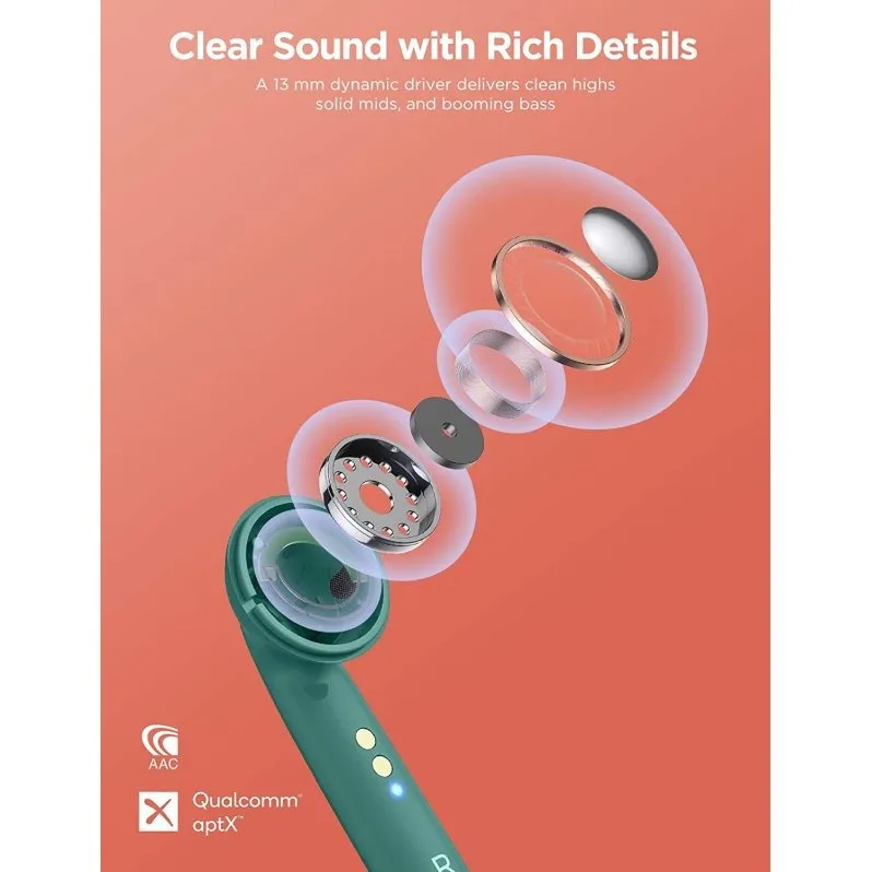 Bluetooth-гарнітура Omthing Airfree Pods TWS EO005 Green - мініатюра 6