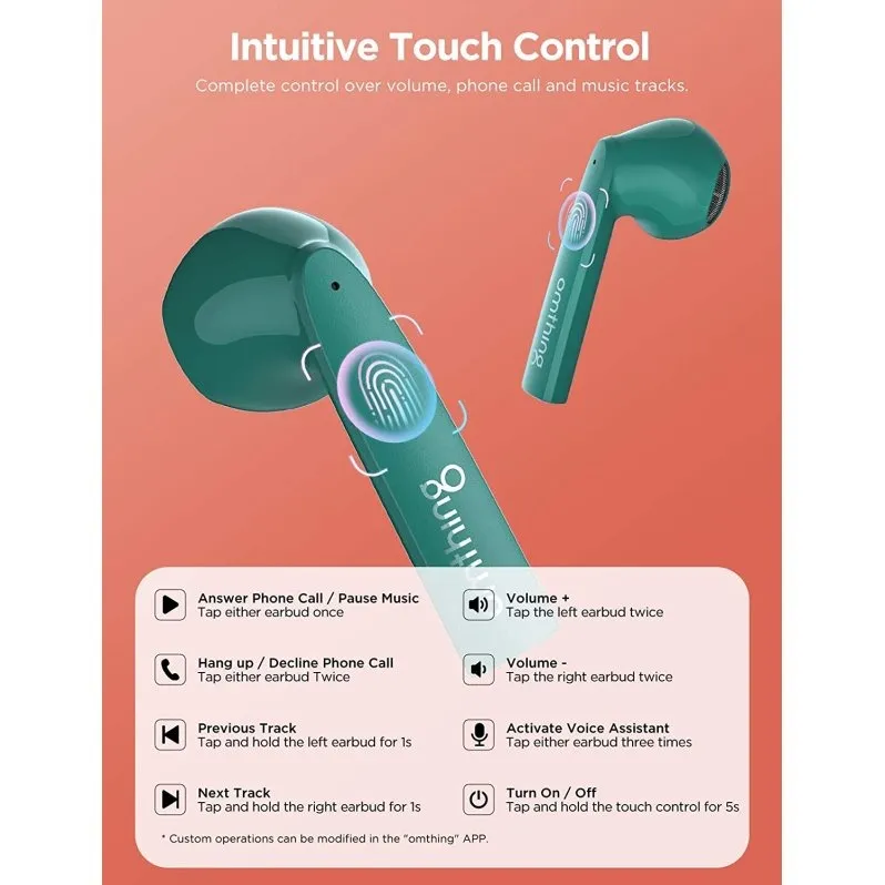 Bluetooth-гарнітура Omthing Airfree Pods TWS EO005 Green - мініатюра 7