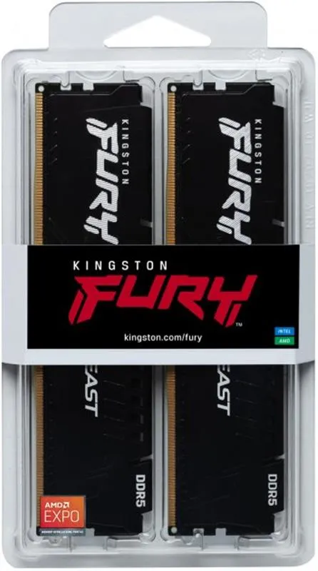 Модуль пам`яті DDR5 2x16GB/6400 Kingston Fury Beast Black (KF564C32BBK2-32) - мініатюра 6