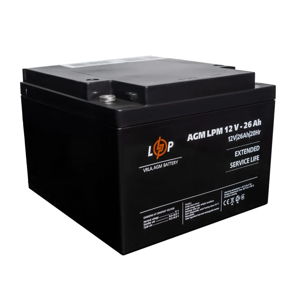 Акумуляторна батарея LogicPower LPM 12V 26AH AGM - мініатюра 4
